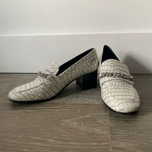 Marc Fisher Croc Embossed Heeled Loafers